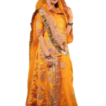 Yellow Chanderi Work Rajputi Poshak Set (Unstitched) | Real Silver Work, Pure Satin Fabric | Jaipurio Ethnic Wear